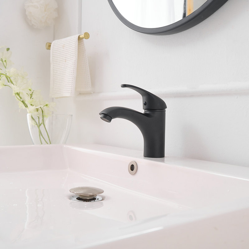 Single-Hole Single-handle Bathroom Faucet, Matte Black