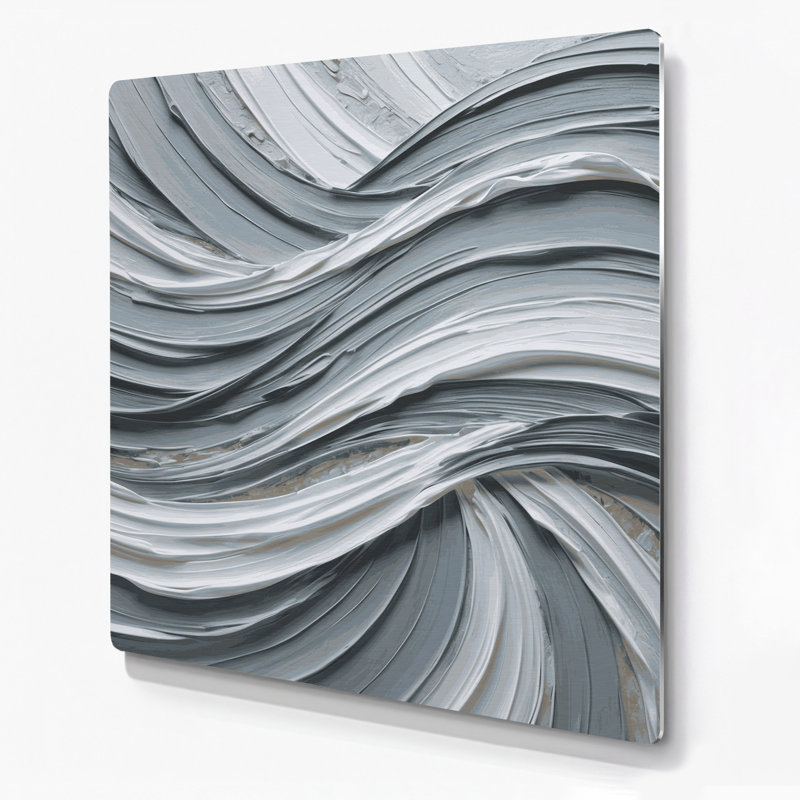 Art mural horizontal gris et gris, H 32 po x l 32 po