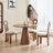Nut-brown Round Solid Wood Dining table-2138914935