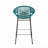 Set Of 2 Outdoor Patio Barstool, Teal Faux PE Wicker-1127566552