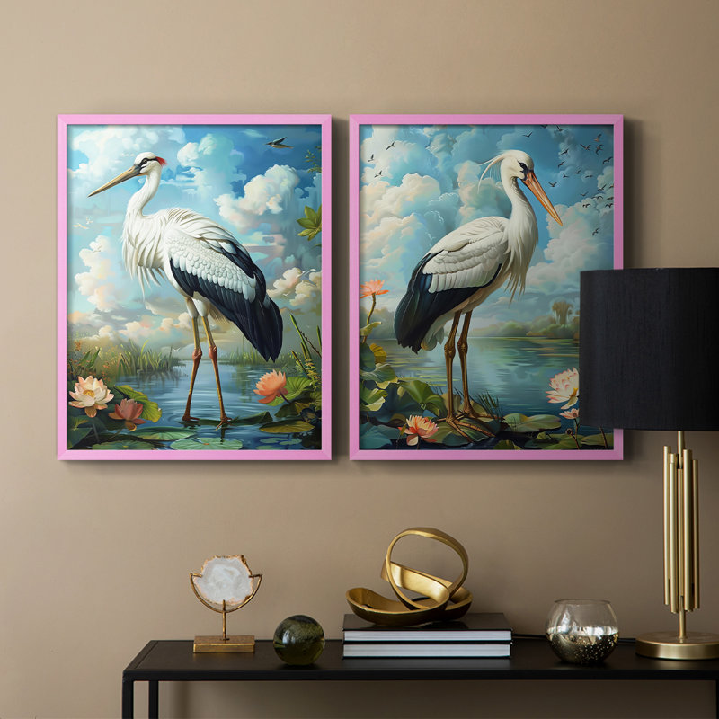 ANIMALS Series CI-Premium, reproduction encadrée prête à accrocher - aucun clou requis - aucun clou requis, Rose