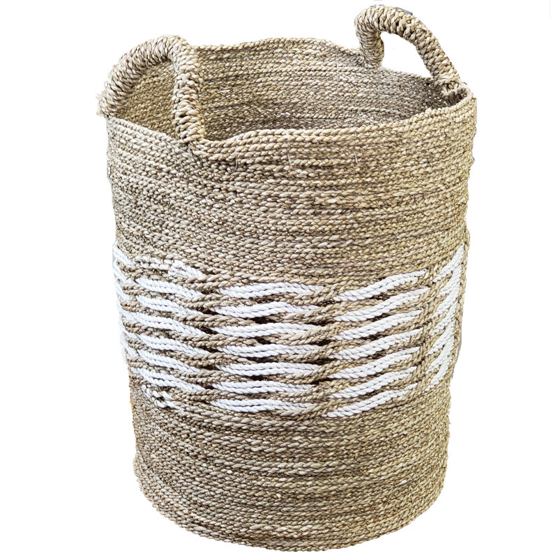 Panier à raphias/en rotin pour herbe de handwoven, H 18 po x l 14 po x P 14 po