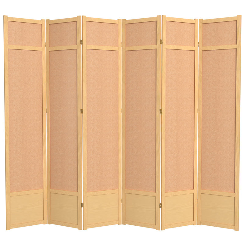 83.5" x 86" Jute Shoji 6 Panel Room Divider, Natural, 6 Panel