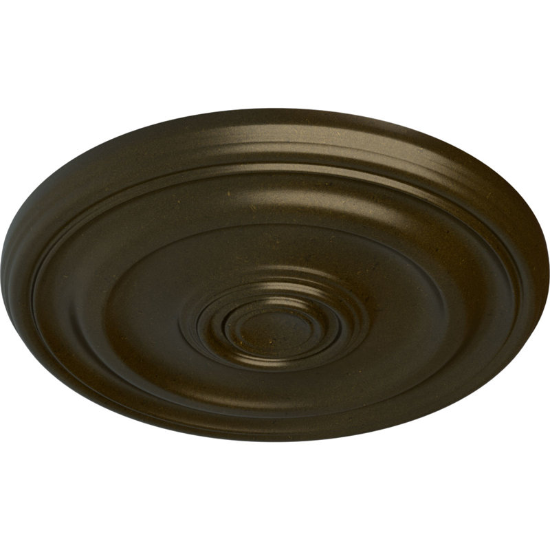 Médaillon de plafond H 15,75 po x l 15,75 po x P 1,5 po Devon, Vert / doré