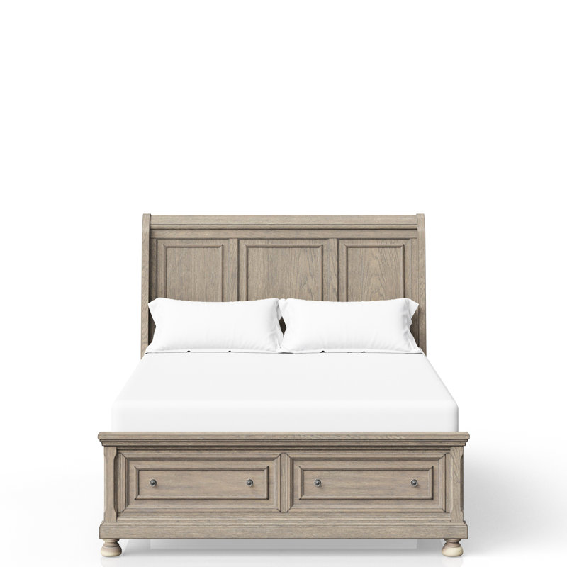 Grand lit de rangement antique gris