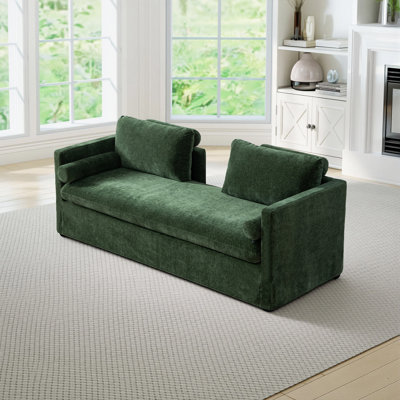 82.7" Wide  Upholstered Slipcovered Chaise Lounge
