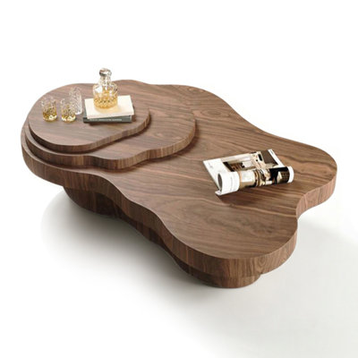 Walnut Cloud Minimalist Coffee Table