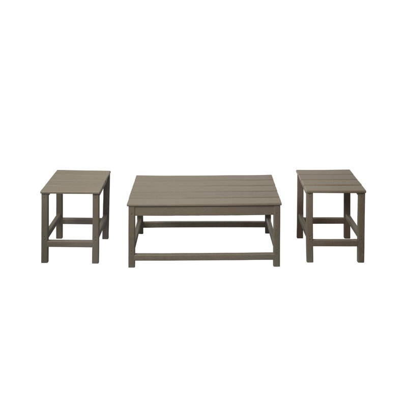 Laguna 3-Piece Patio Table Set, Weathered Wood