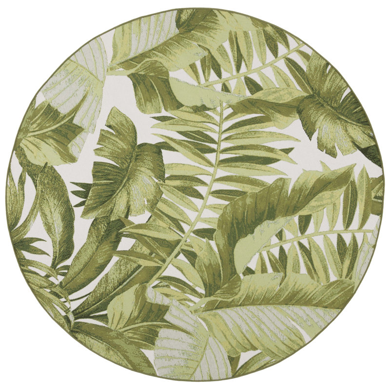 Ketrina 500 Performance Floral Indoor/Outdoor Area Rug, Round 6'6"