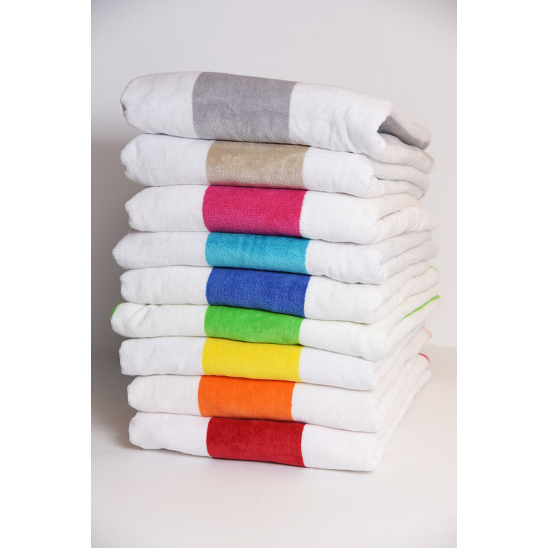 100% Cotton Midweight Beach Towel, Silver