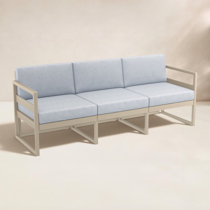 Canapé d'extérieur Larry de 79 po avec coussins Sunbrella Larry, Toile granit Sunbrella®, Taupe