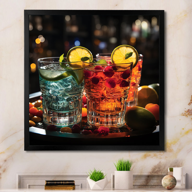 Cocktail Impression II, Cadre photo noir, H 24 po x l 24 po x P 1 po