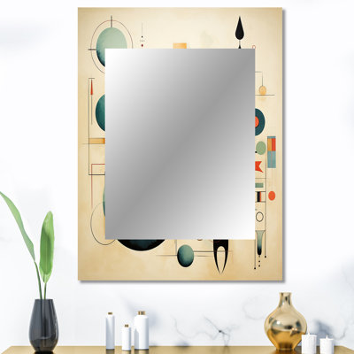 Distant Galaxies Midcentury Elegant Retro IV - miroir mural moderne Mid-Century, miroir décoratif moderne, impression d'art en métal