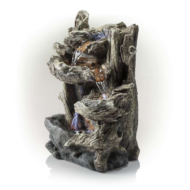 Ralon Weather Resistant Fountain with Light, 14" H x 7" W x 10" D