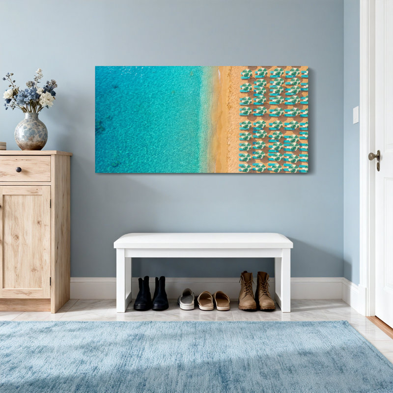 Longerons de paysage turquoise et eau turquoise, H 28 po x l 58 po