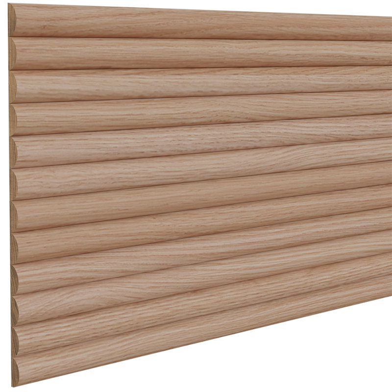 1" Single Bead Tambour - (12"W x 96"L), Natural Red Oak