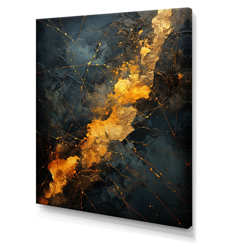 Golden Grid Power Lines City - art mural sur toile Power Lines, Toile tendue, H 32 po x l 16 po x P 1 po