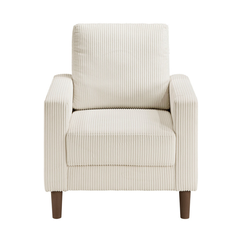 Chaise de salle à manger rembourrée en velours côtelé moderne et contemporain, Beige