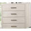Commode de style transitionnel 1 pièce avec glissières latérales en métal et tiroirs en queue d'aronde gris clair