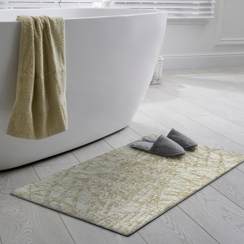 Tapis gris / blanc tissé à la machine Zakyi Southwestern, Rectangle 1 pi 8 po x 2 pi 6 po