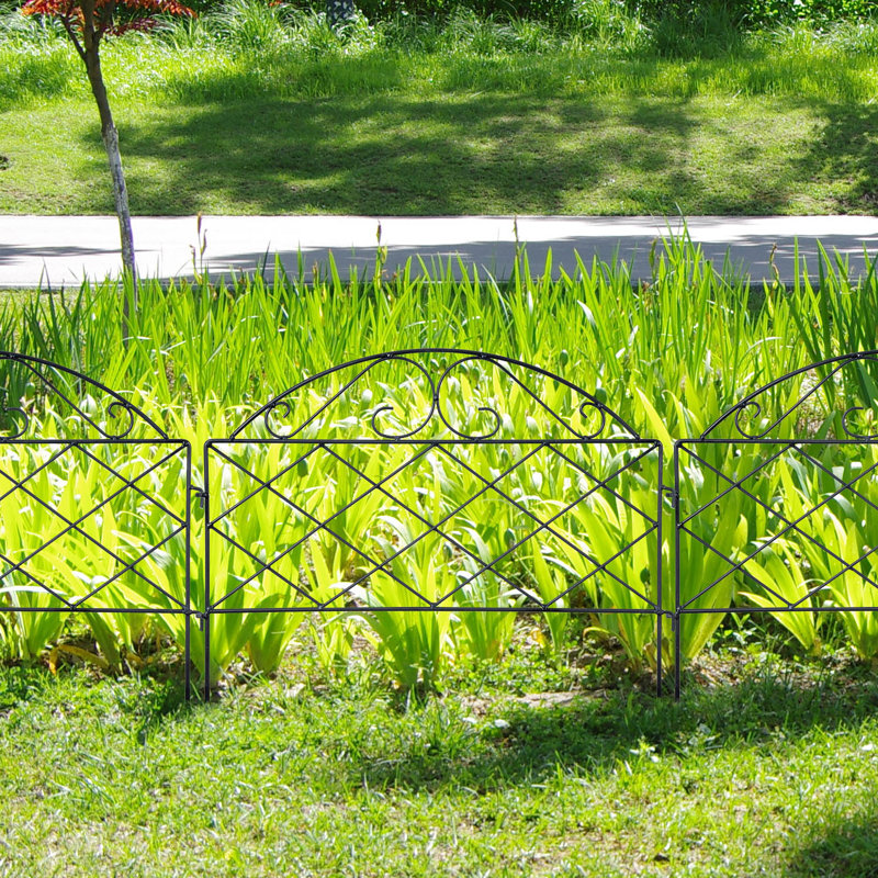 40.5cm H x 54.5cm W Black Metal Fencing Panels