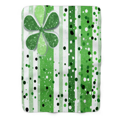 Sparkle Shamrock - 1 Piece Premium Sherpa Blanket WB_FL_100624_0077