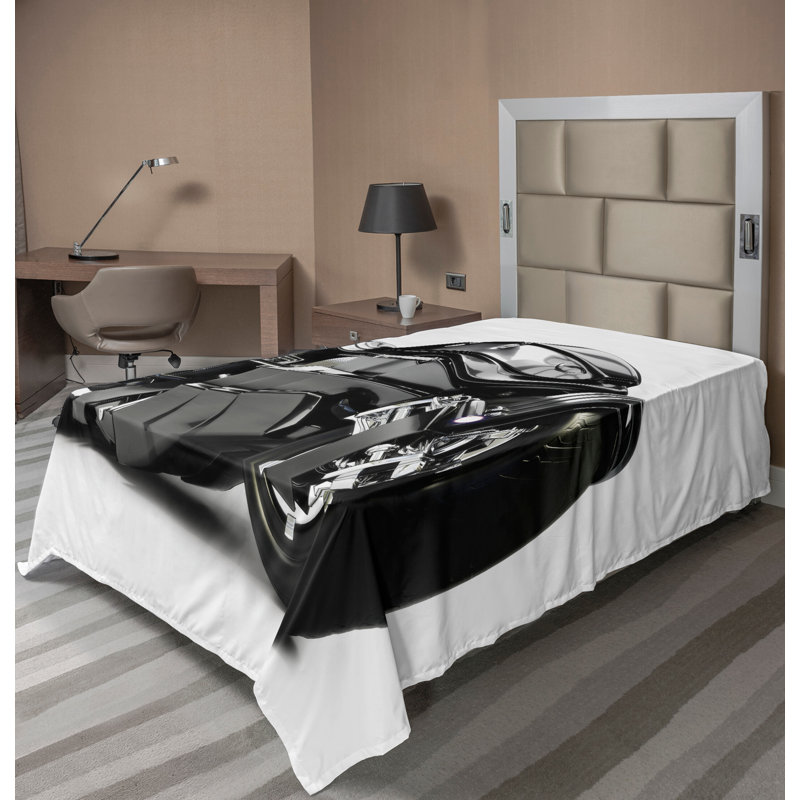 Drap-housse noir Ambesonne, Drap plat pour lit simple