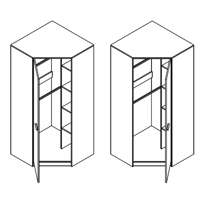 Overbey 1 Door Manufactured Wood Wardrobe, Grey