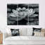 Lotus gris photo élégante silhouette II - ensemble de décoration murale lotus-1966017725