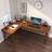 Walnut L-Shaped Solid Wood desk-111069092-111069093