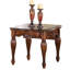 Élégante table de bout en bois de cerisier avec profil sculpté en placage pour le salon