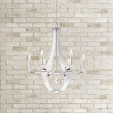 Crystal Empire 8 Light 30in x 38in Chandelier in White with Clear Radiance Crystals