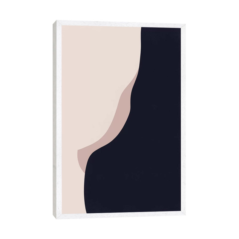 Navy Rose Abstract II by Leah Straatsma - Print on Canvas, 66.04cm H x 45.72cm W x 3.81cm D, White Floater Framed