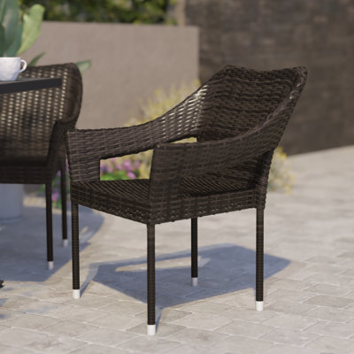 Antoinique All Weather Commercial Grade PE Rattan Stacking Patio Chairs