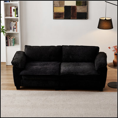 Canapé rembourré en chenille de luxe pour salon moderne, doux et durable avec un design élégant
