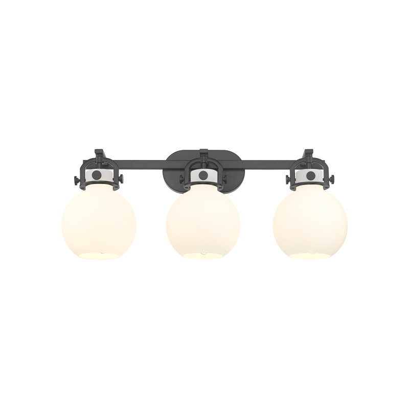 Éclairage pour meuble-lavabo mural 3 lumières 7 po Skippack, Blanc, Nickel poli