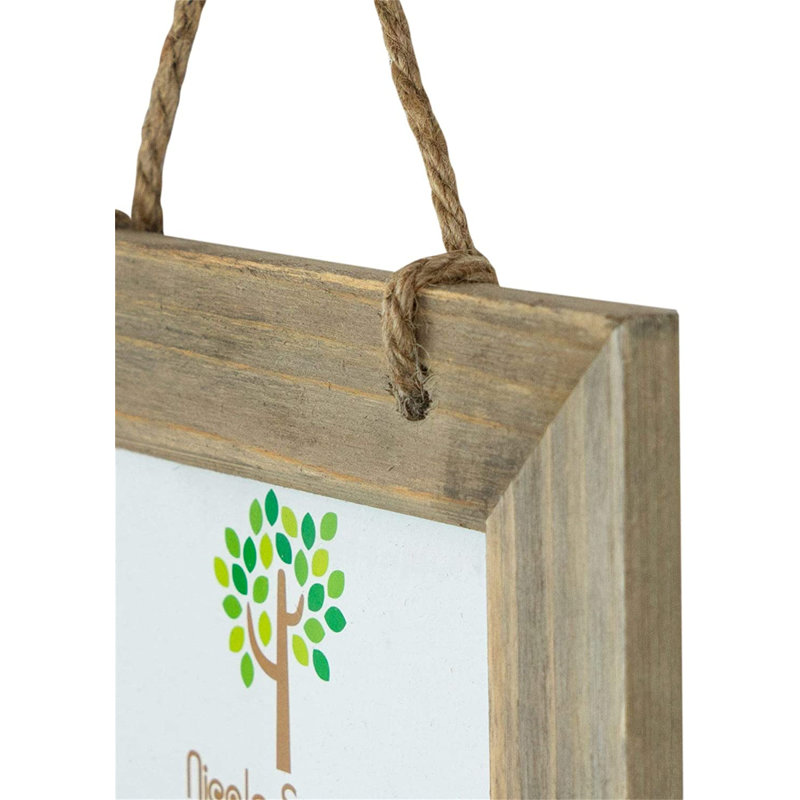 Nicola Spring - Rustic Wooden Hanging 3 Photo Frame - 6 x 4" - Natural