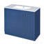 Meuble-lavabo sur pied 36 po avec lavabo en céramique, armoire de rangement avec 2 tiroirs et tablette en bois massif et panneau de fibres à densité moyenne
