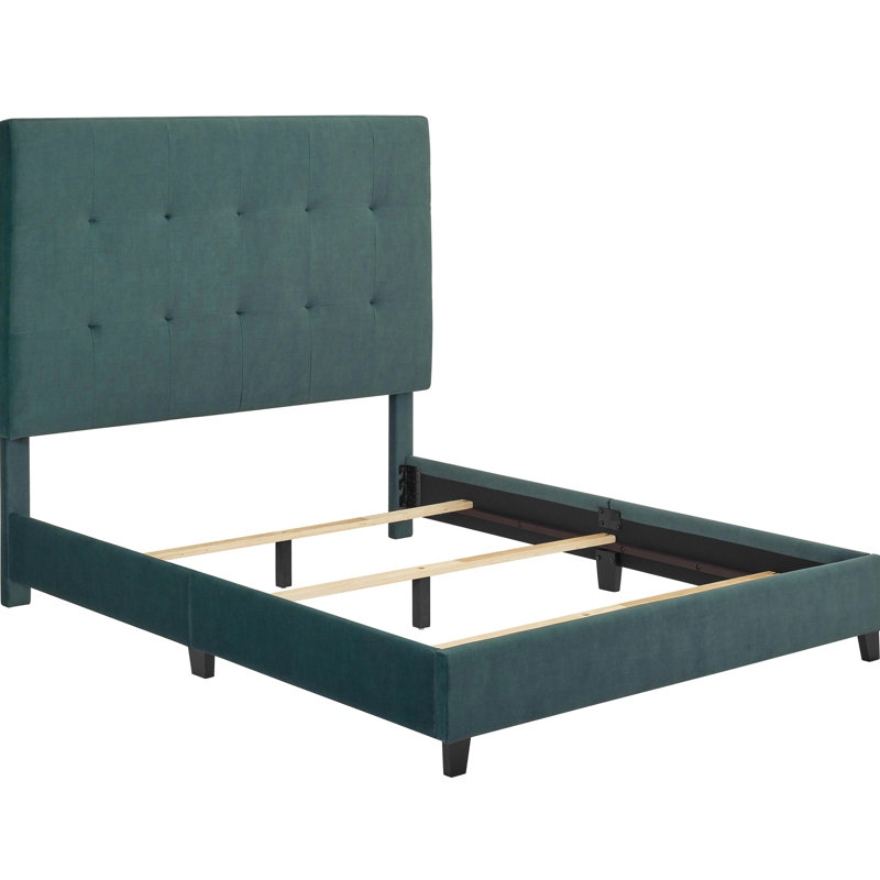 Structure de lit contemporain en velours pour grand lit