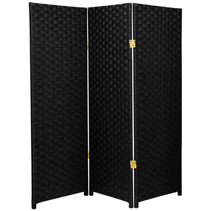 70.75" x 140" 8 Panel Room Divider, 48" H x 48" W x 1" D, 3, Black