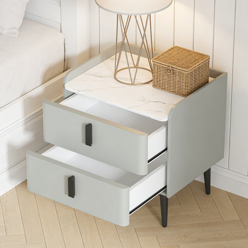 Table de chevet 19 tiroirs 19,9 po, Gris, Individuel