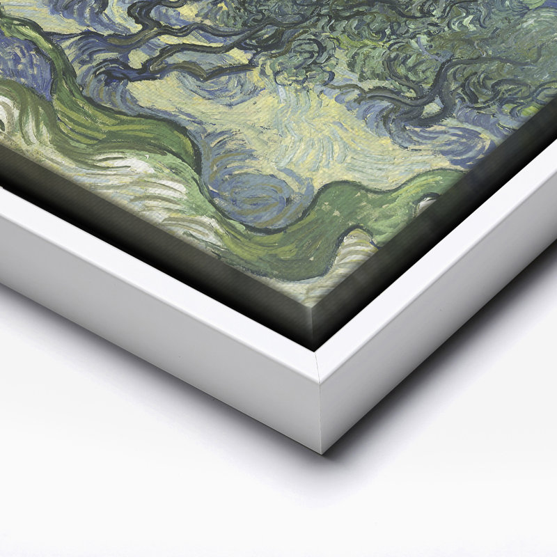 Van Gogh - Oliviers, Canevas, Encadrement blanc, H 08 po x l 10 po