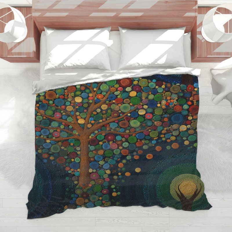 Tree Bedding Nature Comforter Bohemian, Twin