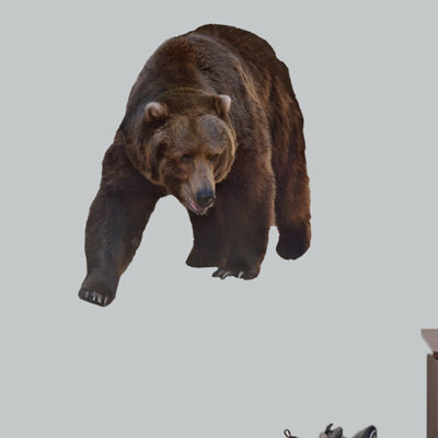 Décalcomanie murale support grizzly real life