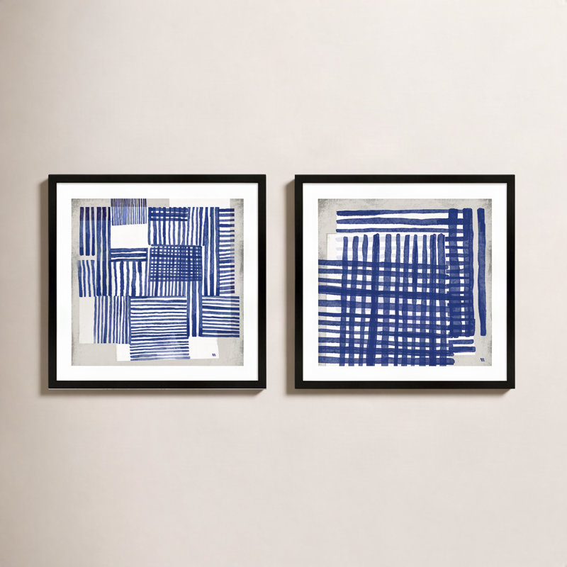 Weaving Painting by Marco Marella For Studio M, 36" W x 36" H, Black Framed