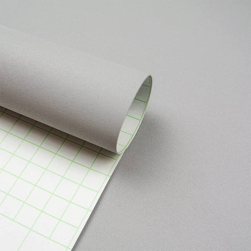 Rouleau de papier peint adhésif lisse L 1,97 pi x l 15,7 po Tybi, gris