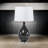 Stunning Glass Grey/Silver Timeless Table Lamp with Linen Shade (Set of 2)