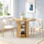 Ensemble de table de salle à manger 3 pièces pour petits espaces, table moderne avec tablette de rangement et 2 chaises-1637898813