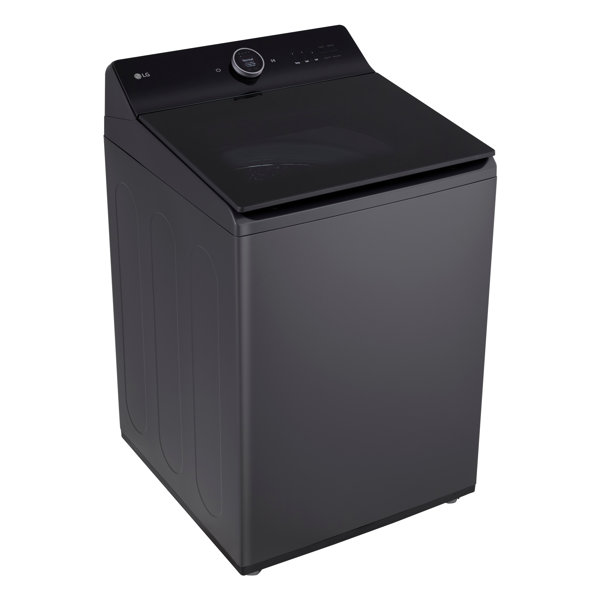 Lavadora de Carga Superior LG Mega Capacity con Impulsor, EasyUnload, AI Sensing, ezDispense®, Grifo de Agua y Control Digital LCD, Negro Mate, 5.5 pies cúbicos