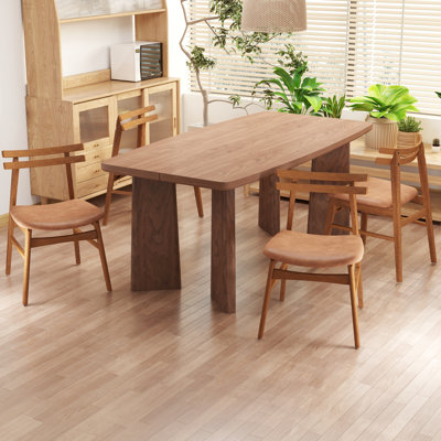 Ensemble de salle à manger rectangulaire moderne avec chaises rembourrées et dossier pour la cuisine, le salon et la salle à manger